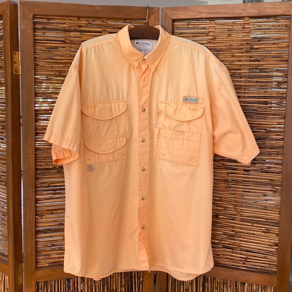 COLUMBIA MENS PFG BONEHEAD vented short sleeve XL - Bright Nectar
